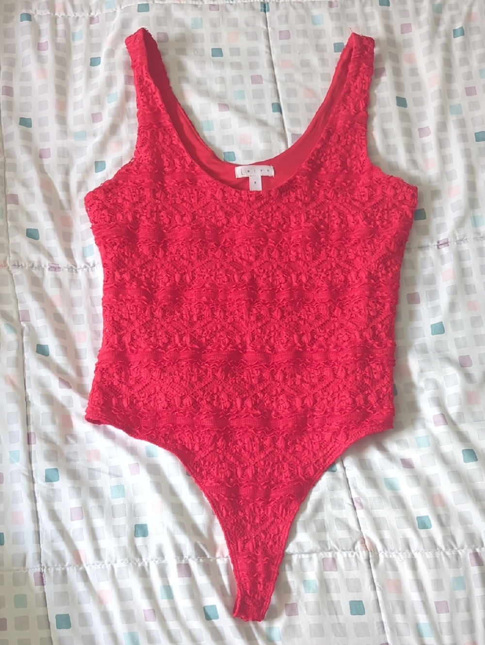 Leith Red Lace One-Piece Bodysuit